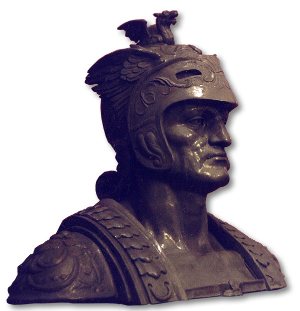 Roman emperor bust. Sculptors in Madrid