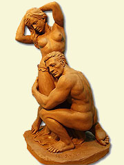 The embrace, Sculptor in Madrid