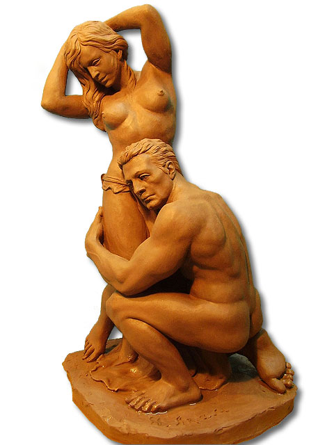 The embrace. Sculptors in Madrid