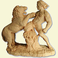 Fight with the lion, Sculptor in Madrid