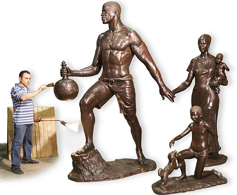"Llevando agua", monumento para África Central. Escultores en Madrid